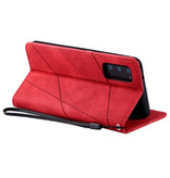 Stuff Certified® Samsung Galaxy Note 10 Lite - Custodia a portafoglio in pelle con copertina rigida Custodia a portafoglio rossa