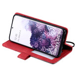 Stuff Certified® Samsung Galaxy S20 Ultra - Leather Wallet Flip Case Cover Case Wallet Red