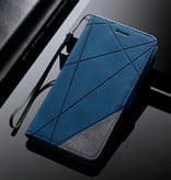 Stuff Certified® Samsung Galaxy S10 Plus - Skórzany portfel z klapką Etui Wallet w kolorze niebieskim