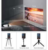 BYINTEK P20 LED Mini Projector with 5200mAh Battery - Beamer Home Media Player Black