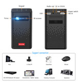 BYINTEK Mini proiettore LED P20 con batteria 5200mAh - Lettore multimediale Beamer Home nero