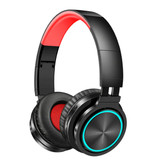 Esion Cuffie wireless - Cuffie Bluetooth 5.0 con cancellazione del rumore Cuffie da gioco rosse