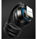 Lenovo Auriculares Bluetooth HD100 con conexión AUX - Auriculares con micrófono Auriculares para DJ Negro
