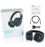 Lenovo HD100 Bluetooth Headphones with AUX Connection - Headset with Microphone DJ Headphones Black