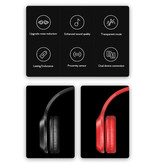 Lenovo HD100 Bluetooth-Kopfhörer mit AUX-Verbindung - Headset mit Mikrofon DJ-Kopfhörer Rot