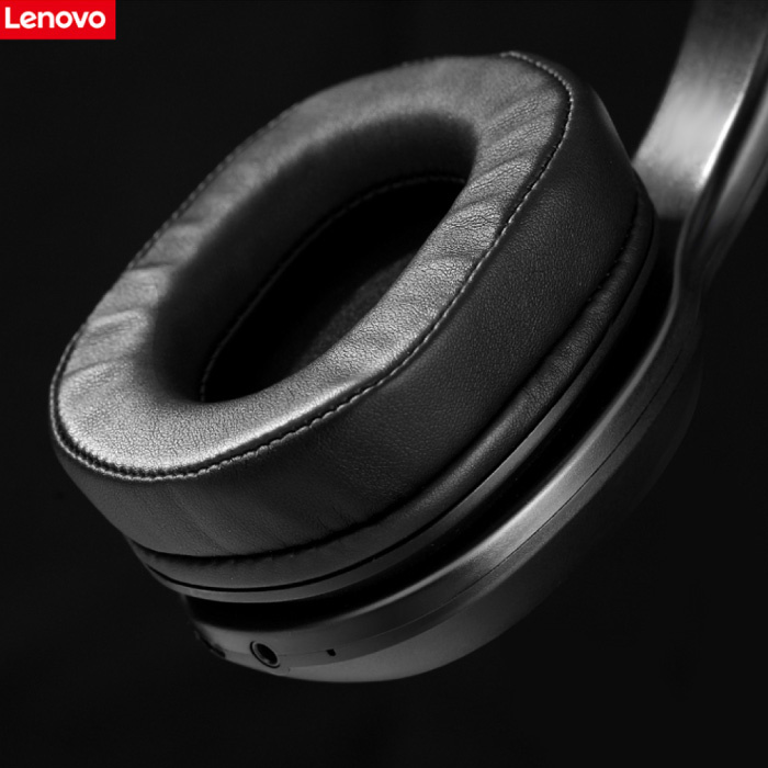 Lenovo Cuffie Bluetooth HD100 con connessione AUX - Cuffie con microfono Cuffie DJ rosse