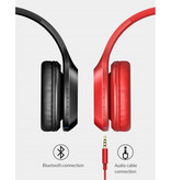 Lenovo HD100 Bluetooth Headphones with AUX Connection - Headset with Microphone DJ Headphones Red