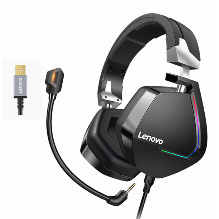 Słuchawki dla graczy H402 z dźwiękiem przestrzennym 7.1 - Zestaw słuchawkowy USB z mikrofonem Słuchawki DJ Czarne