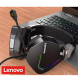 Lenovo H402 Gaming Headphones with 7.1 Surround Sound - USB Connection Headset with Microphone DJ Headphones Black