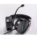 Lenovo Auriculares para juegos H402 con sonido envolvente 7.1 - Conexión USB Auriculares con micrófono Auriculares para DJ Negro