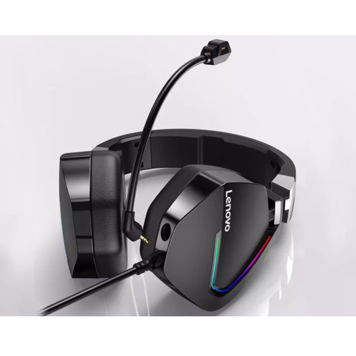 Lenovo H402 Gaming Koptelefoon met 7.1 Surround Sound - USB Aansluiting Headset met Microfoon DJ Headphones Zwart
