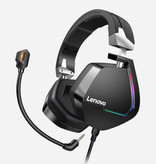 Lenovo H402 Gaming Headphones with 7.1 Surround Sound - USB Connection Headset with Microphone DJ Headphones Black