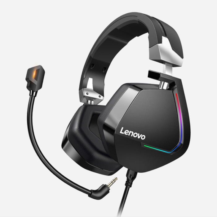 Lenovo H402 Gaming Koptelefoon met 7.1 Surround Sound - USB Aansluiting Headset met Microfoon DJ Headphones Zwart