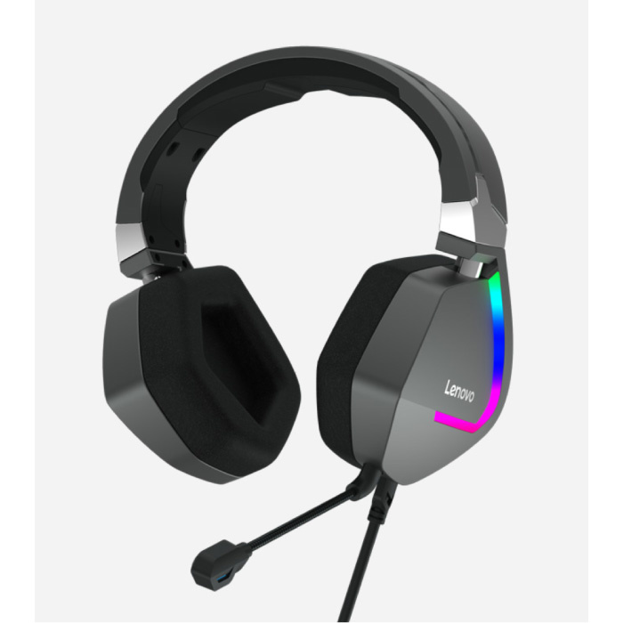 Lenovo H402 Gaming Koptelefoon met 7.1 Surround Sound - USB Aansluiting Headset met Microfoon DJ Headphones Zwart