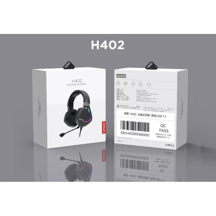 Lenovo H402 Gaming Koptelefoon met 7.1 Surround Sound - USB Aansluiting Headset met Microfoon DJ Headphones Zwart
