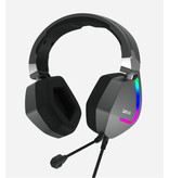 Lenovo H402 Gaming Headphones with USB and AUX Connection - Headset with Microphone DJ Headphones Black