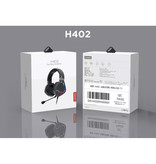 Lenovo Słuchawki dla graczy H402 ze złączem USB i AUX - Zestaw słuchawkowy z mikrofonem Słuchawki DJ Czarne