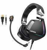 Lenovo Cuffie da gioco H402 con connessione USB e AUX - Cuffie con microfono Cuffie DJ nere