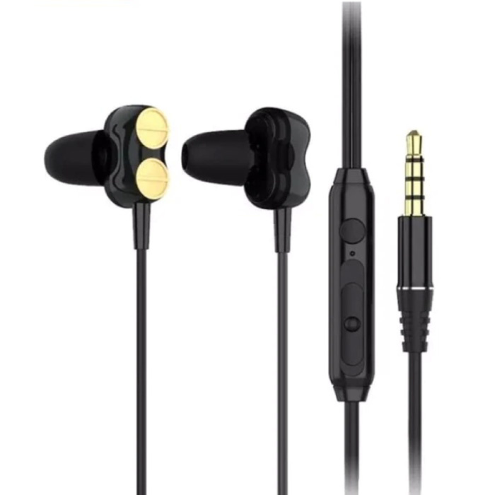 Słuchawki douszne H102 z mikrofonem i elementami sterującymi - Słuchawki AUX 3,5 mm Regulacja głośności Słuchawki przewodowe Słuchawki czarne