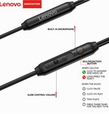 Lenovo H102 Earbuds with Mic and Controls - 3.5mm AUX Earpieces Volume Control Wired Earphones Earphone Black