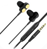 Lenovo H102 Earbuds with Mic and Controls - 3.5mm AUX Earpieces Volume Control Wired Earphones Earphone Black