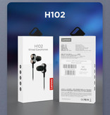 Lenovo Auriculares H102 con micrófono y controles - Auriculares AUX de 3,5 mm Auriculares con cable con control de volumen Negro