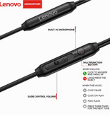 Lenovo H102 Earbuds with Storage Bag - Microphone and Controls - 3.5mm AUX Earpieces Volume Control Wired Earphones Earphone Black