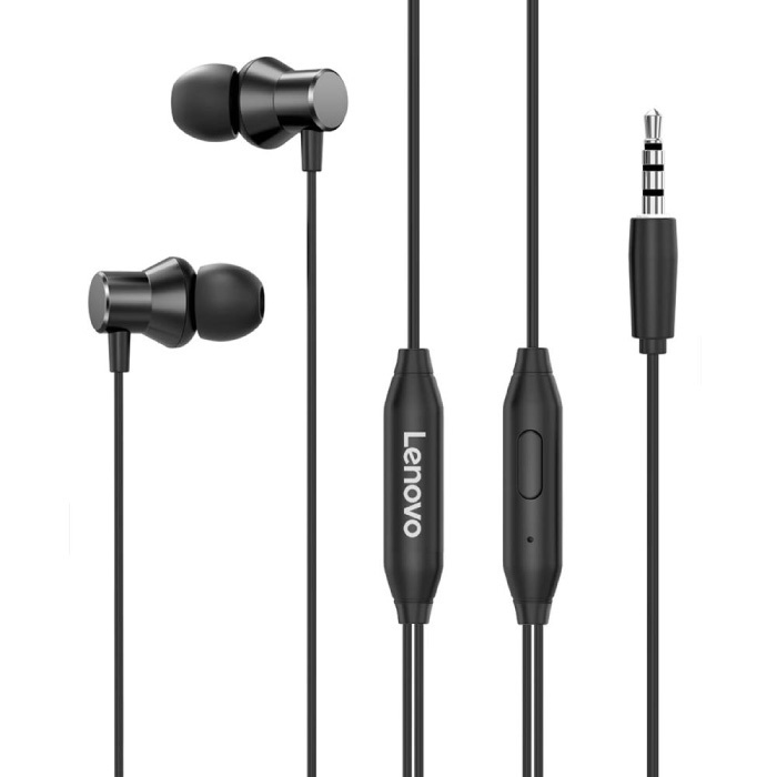 H130 Oordopjes met Opbergtasje - Microfoon en Controls - 3.5mm AUX Oortjes Volumebeheer Wired Earphones Oortelefoon Zwart