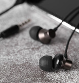 Lenovo Écouteurs H130 avec pochette de rangement - Microphone et commandes - Écouteurs AUX 3,5 mm Contrôle du volume Écouteurs filaires Écouteurs noirs