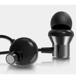 Lenovo H130 Oordopjes met Opbergtasje - Microfoon en Controls - 3.5mm AUX Oortjes Volumebeheer Wired Earphones Oortelefoon Zwart