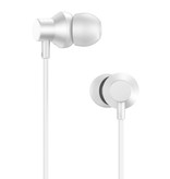 Lenovo H130 Oordopjes met Opbergtasje - Microfoon en Controls - 3.5mm AUX Oortjes Volumebeheer Wired Earphones Oortelefoon Wit