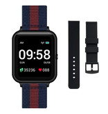 Lenovo Smartwatch S2 z dodatkowym paskiem - Fitness Sport Activity Tracker Zegarek z żelem krzemionkowym Android niebiesko-czerwony