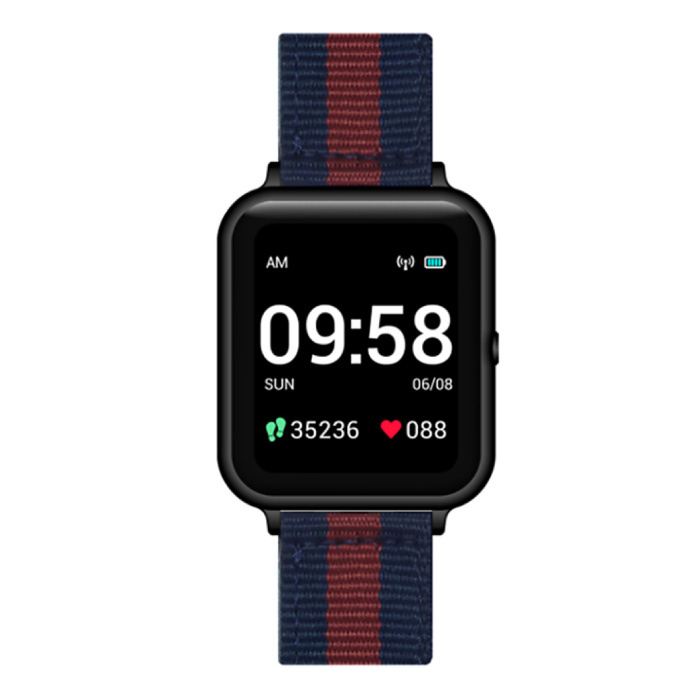 Smartwatch S2 – Fitness Sport Activity Tracker Zegarek z żelem krzemionkowym Android niebiesko-czerwony