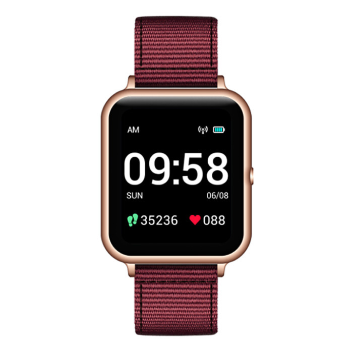 S2 Smartwatch – Fitness Sportowy monitor aktywności Zegarek z żelem krzemionkowym Android Czerwony