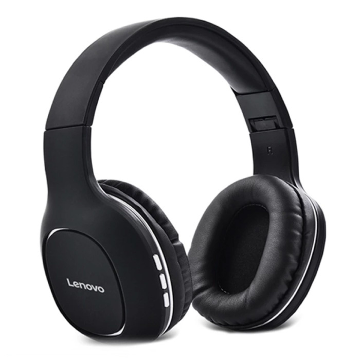 Lenovo Auriculares Bluetooth HD300 con conexión AUX - Headset Auriculares para DJ Negro