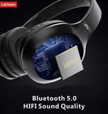 Lenovo Słuchawki Bluetooth HD300 ze złączem AUX - Zestaw słuchawkowy Słuchawki DJ Czarne