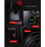 Lenovo Auriculares para juegos HU85 con micrófono - Auriculares con conexión USB con sonido HiFi Auriculares para DJ Negro