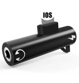 YKSKR iPhone Lightning Charger & AUX Splitter - Adaptateur Splitter Audio pour Casque Noir