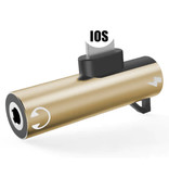 YKSKR Caricabatterie Lightning per iPhone e splitter AUX - Adattatore per splitter audio per cuffie color oro