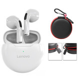 Lenovo Écouteurs sans fil HT38 avec sac de rangement - Écouteurs à commande tactile TWS Bluetooth 5.0 Écouteurs Écouteurs Écouteurs Blanc