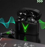 Lenovo Auriculares inalámbricos para juegos LP6 - Auriculares táctiles inteligentes TWS Auriculares Bluetooth 5.0 Auriculares Auriculares Negro