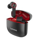 Lenovo Auriculares inalámbricos HT78 con bolsa de almacenamiento y micrófono incorporado - Auriculares con control táctil ANC Auriculares TWS Bluetooth 5.0 Auriculares Auriculares Negro