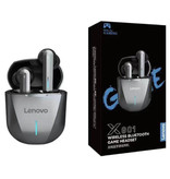 Lenovo Auriculares inalámbricos para juegos XG01 - Auriculares táctiles inteligentes TWS Auriculares Bluetooth 5.0 Auriculares Auriculares Plata