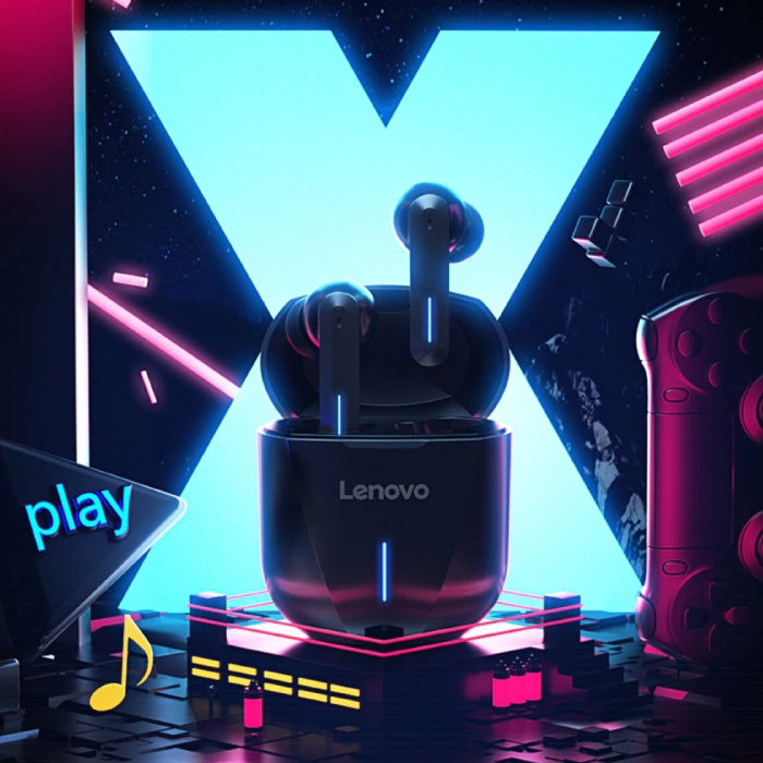 Lenovo XG01 Wireless Gaming Earphones with Storage Bag - Smart Touch Earbuds TWS Bluetooth 5.0 Earphones Earbuds Earphones Silver