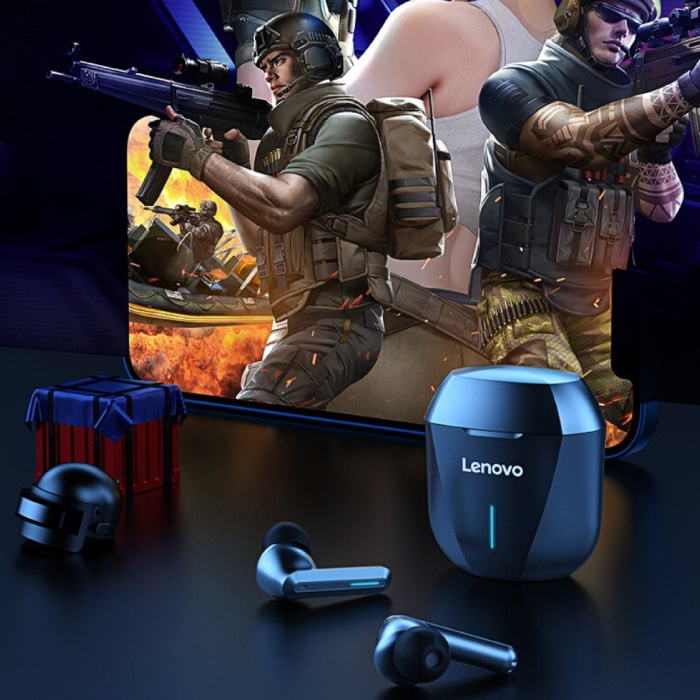 Lenovo XG01 Wireless Gaming Earphones with Storage Bag - Smart Touch Earbuds TWS Bluetooth 5.0 Earphones Earbuds Earphones Silver