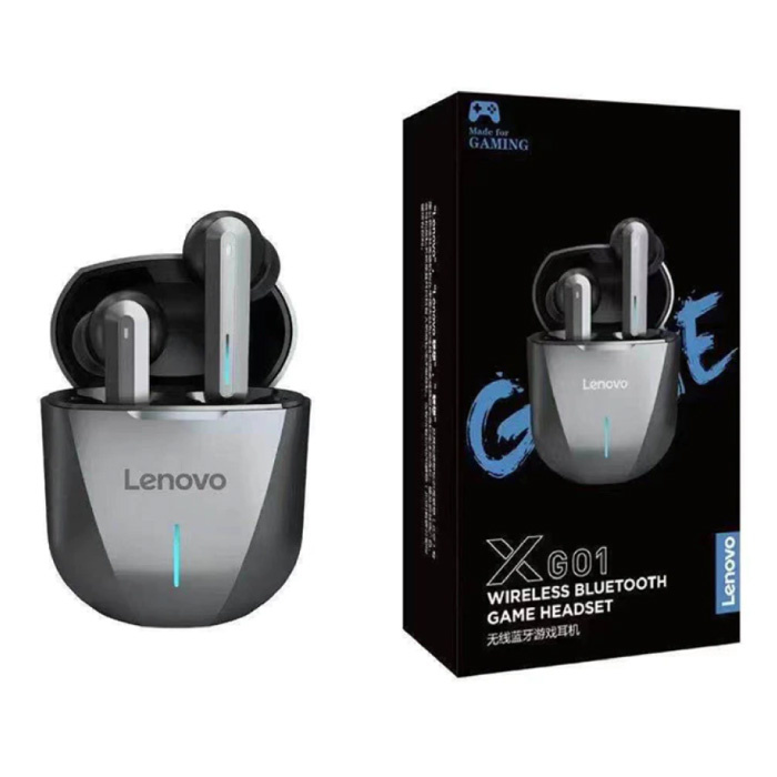 Lenovo XG01 Wireless Gaming Earphones with Storage Bag - Smart Touch Earbuds TWS Bluetooth 5.0 Earphones Earbuds Earphones Silver