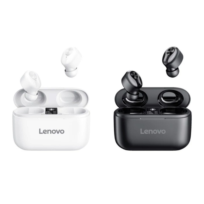 Lenovo Drahtlose HT18-Ohrhörer mit Aufbewahrungstasche und integriertem Mikrofon - Touch Control ANC-Ohrhörer TWS Bluetooth 5.0-Ohrhörer Ohrhörer Ohrhörer Schwarz