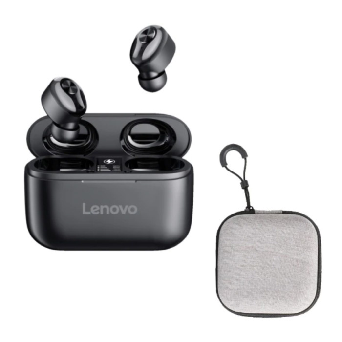 HT18 Wireless Earphones with Storage Pouch and Built-in Microphone - Touch Control ANC Earbuds TWS Bluetooth 5.0 Earphones Earbuds Earphones Black