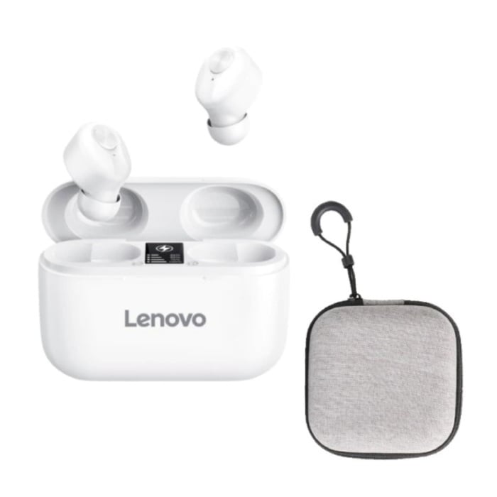 HT18 Auriculares inalámbricos con bolsa de almacenamiento y micrófono incorporado - Auriculares con control táctil ANC Auriculares TWS Bluetooth 5.0 Auriculares Auriculares Auriculares Blanco