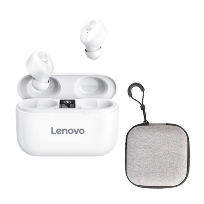 HT18 Wireless Earphones with Storage Pouch and Built-in Microphone - Touch Control ANC Earbuds TWS Bluetooth 5.0 Earphones Earbuds Earphones White
